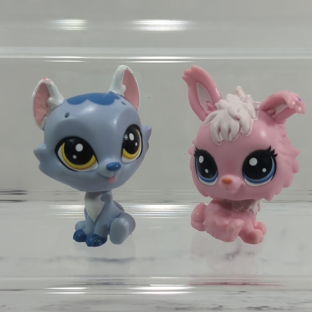 Littlest Pet Shop LPS Figures Lot of 2 Pawsdale Dog Angora Bunny